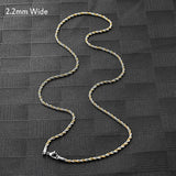 Men's Twisted Neck Rope Chain Stainless Steel Necklace for Women Punk Boy Silver and Gold Color Metal Jewelry Accessories Choker