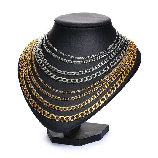 Men's Chain Necklace Stainless Steel Black Gold Color Men's collar Jewelry Gifts