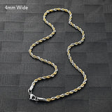 Men's Twisted Neck Rope Chain Stainless Steel Necklace for Women Punk Boy Silver and Gold Color Metal Jewelry Accessories Choker