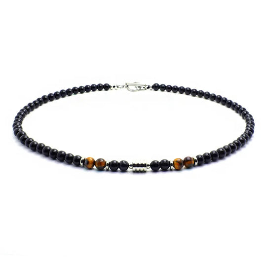 18 Inches Men Necklace 3 Color Options 6mm Obsidian Tiger Eyes Stone Neck Accessory Perfect Gift Jewellery.