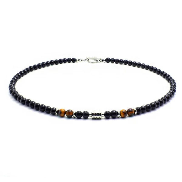 18 Inches Men Necklace 3 Color Options 6mm Obsidian Tiger Eyes Stone Neck Accessory Perfect Gift Jewellery.