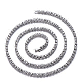 4MM Chain Iced Out Bracelet Necklace Men Fashion Jewellery Gift.