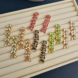 Oscar European and American Style Retro Gold-Plated Long Tassel Crystal Earrings Feminine Fashion High-End S925 Silver Needle