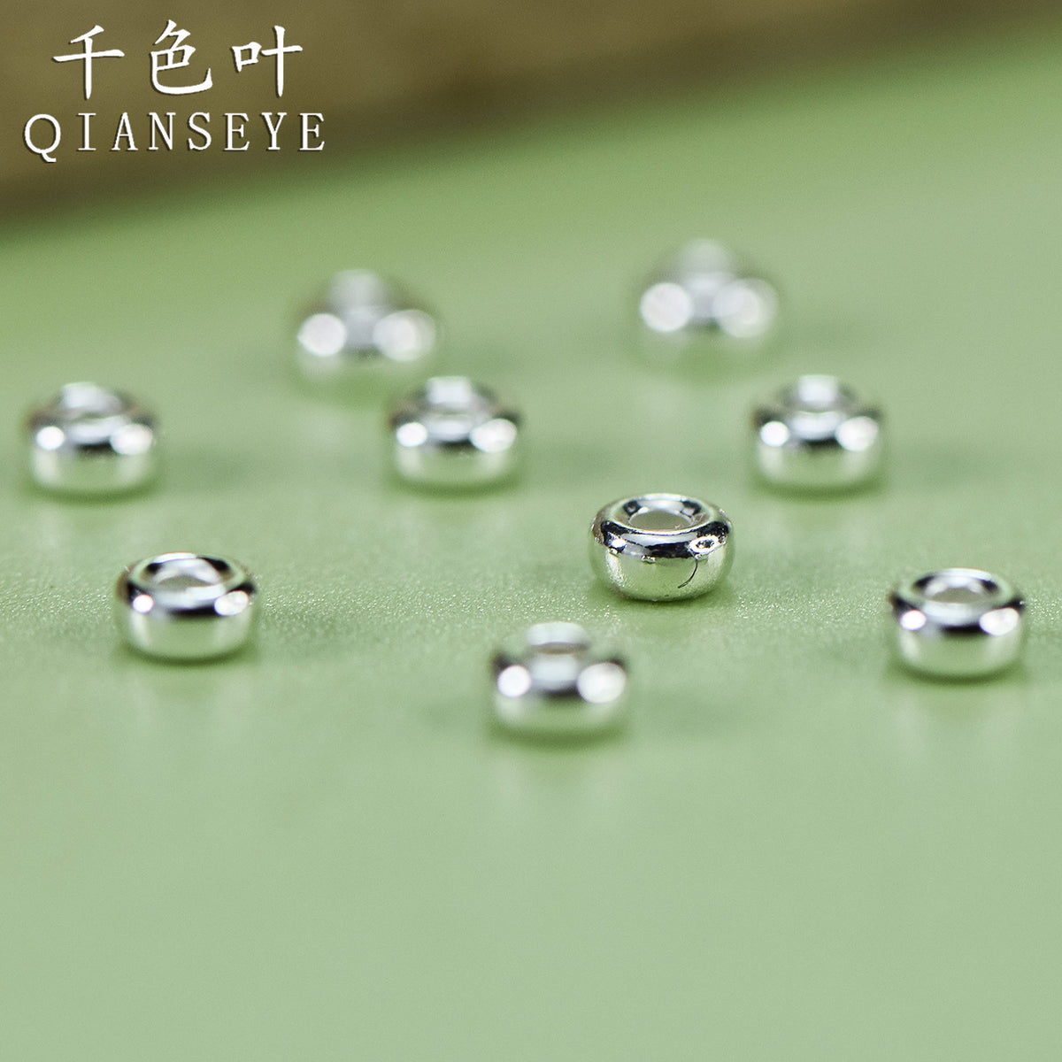999 Pure Silver Abacus Bead Tube Bead Spacer Bead Niche Handmade DIY Simple Geometric Cylindrical Bead Tool Line Loose Beads