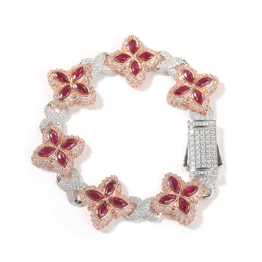 Four-Leaf Bracelet Fashionable Trendy Cool Handsome High-End 5A Zircon Colorful necklace .