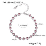 Steel Plated 18K Gold Colorful Round Bead Zircon Necklace Bracelet Super Flash Jewellery Set.