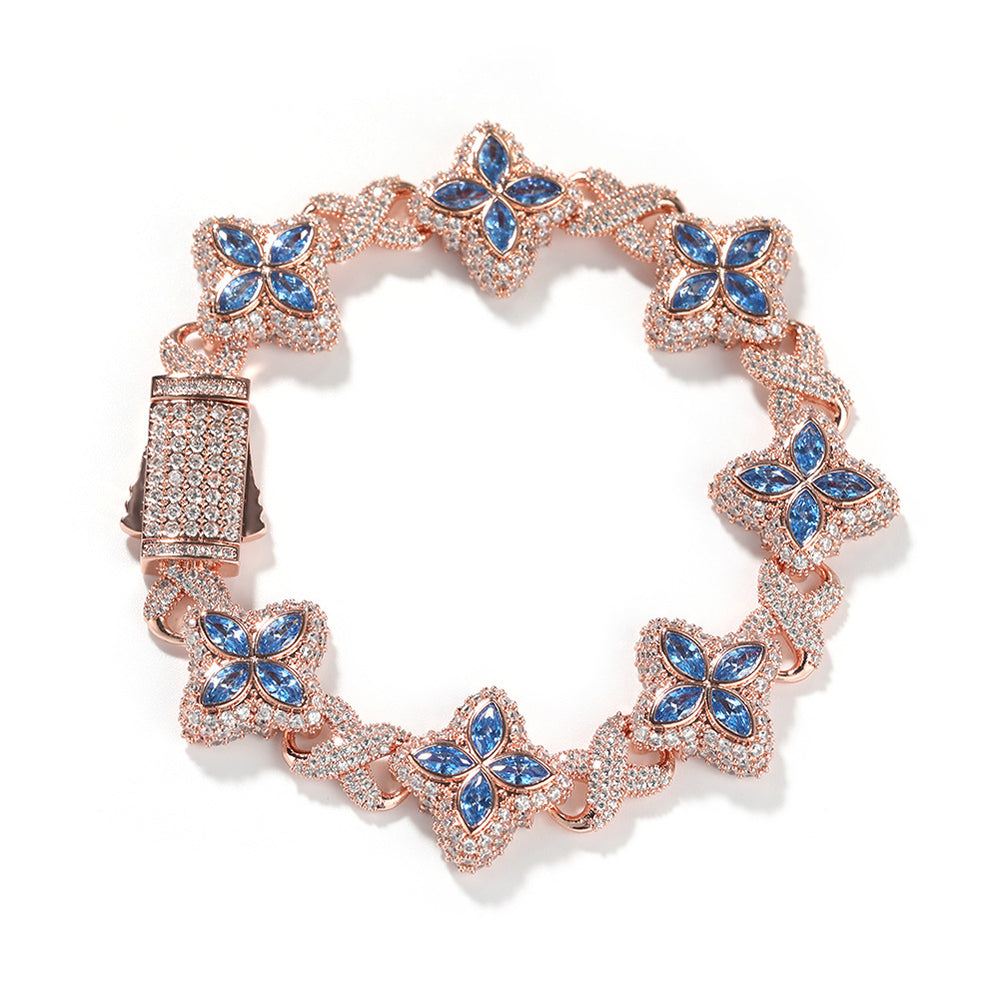 Four-Leaf Bracelet Fashionable Trendy Cool Handsome High-End 5A Zircon Colorful necklace .