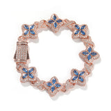 Four-Leaf Bracelet Fashionable Trendy Cool Handsome High-End 5A Zircon Colorful necklace .