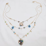 European and American Retro Style Marked Fashionable Design Small Flower Geometric Matchinging Multi-Layered Romantic Fashion Diamond Necklace
