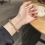 Natural Exquisite Orange Moonlight Money-Attracting Bead Bracelet, Original Stone Color, Sparkling Crystal, Gift for Girlfriend, High-End Bracelet