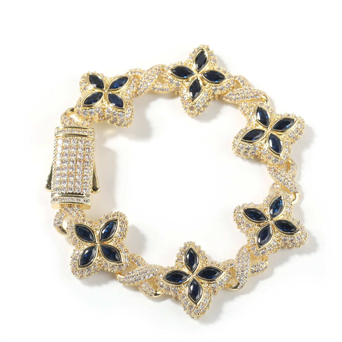 Four-Leaf Bracelet Fashionable Trendy Cool Handsome High-End 5A Zircon Colorful necklace .
