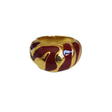 Gold-Plated Copper Enamel Bracelet and Ring, Niche Splicing  Version High-End Fashion