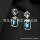 Oscardelarenta new crystal sugar vintage earrings niche design geometric simple fashion high sense