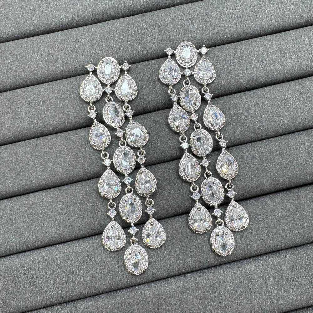 Water Drop Shape Full of Zirconia, Temperament, High-End Luxury  Necklace jewellery Set