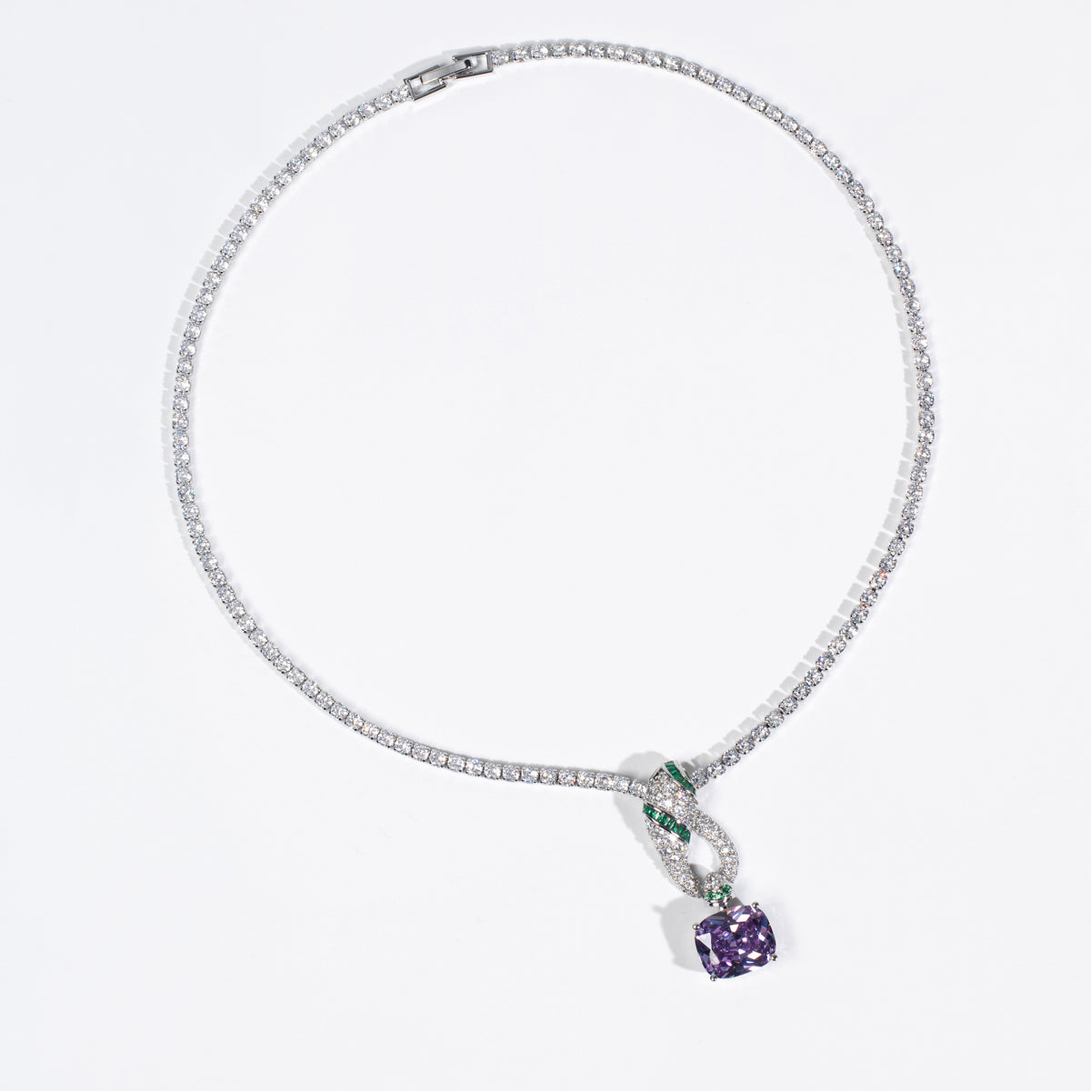 Cross-Border Exclusive Niche Design Snake-Shaped Pendant Necklace European and American Ins Exaggerated High-End Small Snake Zircon Necklace