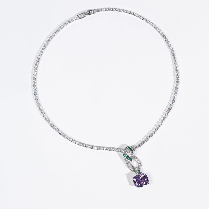 Cross-Border Exclusive Niche Design Snake-Shaped Pendant Necklace European and American Ins Exaggerated High-End Small Snake Zircon Necklace