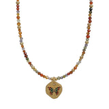 Fashionable and Simple Colorful  Butterfly Zircon Beaded Necklace Light Luxury High-End Clavicle Chain.