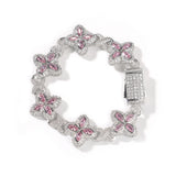Four-Leaf Bracelet Fashionable Trendy Cool Handsome High-End 5A Zircon Colorful necklace .