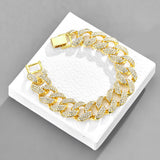 17mm Bubble Cuban Necklace Bubble Dense Diamond Personality Fashion Necklace Bracelet Set Cross-border Hot Hip Hop Jewelry
