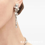 Oscar De La Renta European and American Retro Old Long Exaggerated Shoulder Sweep Ear Clip Elegant Niche Design