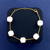 Cross-border New Japanese Style Small Fresh Square Crystal Gem Style Five Flower Bracelet Bracelet Simple Niche Original Design