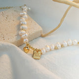 Niche Design Lucky Heart Baroque Pearl Women's Bracelet Ins High-End Jewelry 2025 New Wholesale