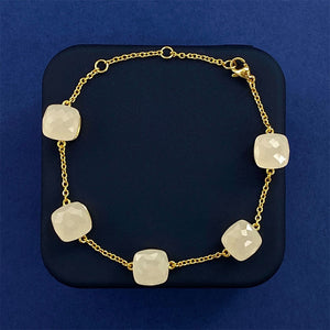 Gold + white jade