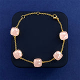 Cross-border New Japanese Style Small Fresh Square Crystal Gem Style Five Flower Bracelet Bracelet Simple Niche Original Design