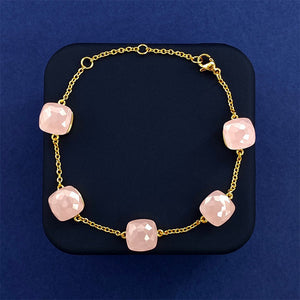 Gold + pink jade