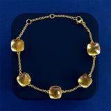 Cross-border New Japanese Style Small Fresh Square Crystal Gem Style Five Flower Bracelet Bracelet Simple Niche Original Design