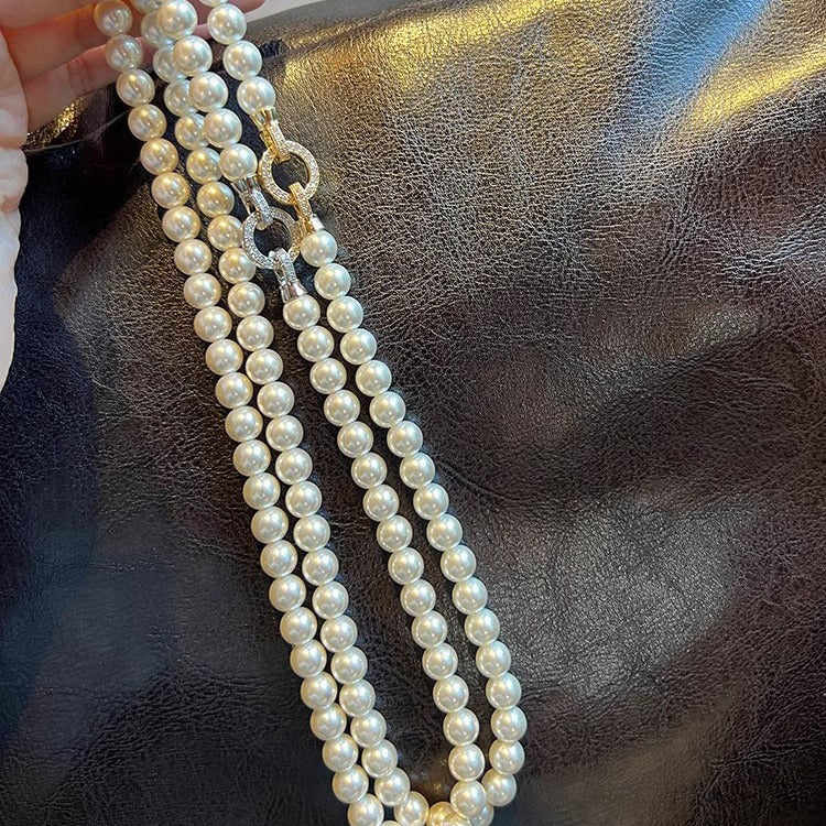 Imitation Pearl Crystal Pearl Necklace, Luxury jewellery.