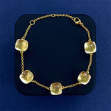 Cross-border New Japanese Style Small Fresh Square Crystal Gem Style Five Flower Bracelet Bracelet Simple Niche Original Design