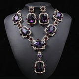 Necklace, ring Set Oversized Personality Fashion Clavicle Chain Alloy Inlaid Gem.