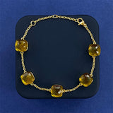 Cross-border New Japanese Style Small Fresh Square Crystal Gem Style Five Flower Bracelet Bracelet Simple Niche Original Design