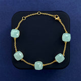 Cross-border New Japanese Style Small Fresh Square Crystal Gem Style Five Flower Bracelet Bracelet Simple Niche Original Design