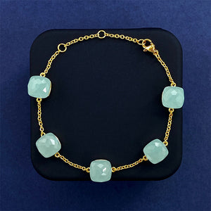 Gold + light blue jade