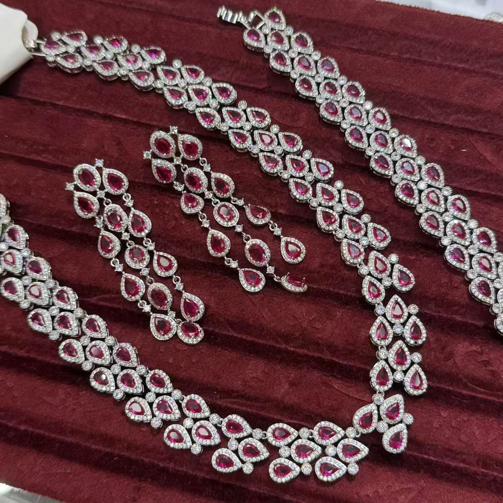 Water Drop Shape Full of Zirconia, Temperament, High-End Luxury  Necklace jewellery Set
