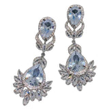 European and American Style Ins Retro Water Drop Zircon Earrings High-End Tassel Ear Clip Long Luxury Earrings Cross-Border Hot Style