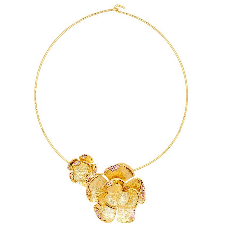 Enamel Flower Necklace Fashion High-End Luxury Necklace.