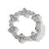 Four-Leaf Bracelet Fashionable Trendy Cool Handsome High-End 5A Zircon Colorful necklace .