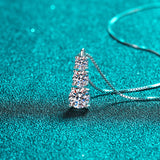 Xindeyi S925 Sterling Silver Moissanite Step Pendant Manufacturer Wholesale Moissanite Necklace Clavicle Chain