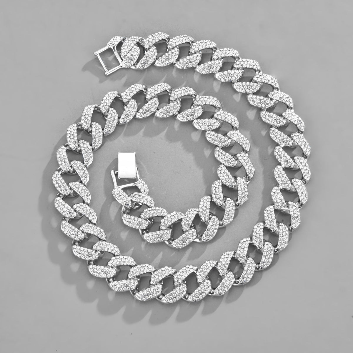 17mm Bubble Cuban Necklace Bubble Dense Diamond Personality Fashion Necklace Bracelet Set Cross-border Hot Hip Hop Jewelry