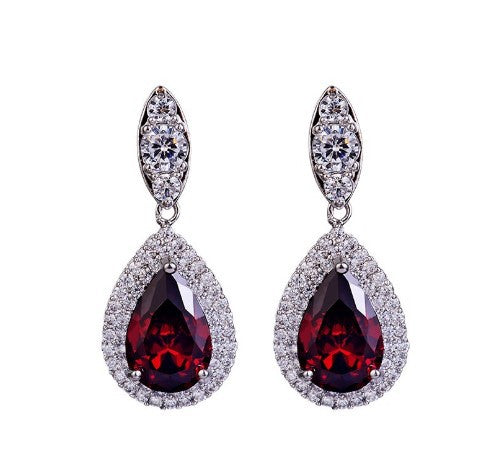 suit Water Drop Necklace and Earrings Zircon jewellery set Accessories
