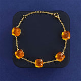 Cross-border New Japanese Style Small Fresh Square Crystal Gem Style Five Flower Bracelet Bracelet Simple Niche Original Design