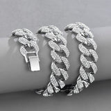 17mm Bubble Cuban Necklace Bubble Dense Diamond Personality Fashion Necklace Bracelet Set Cross-border Hot Hip Hop Jewelry