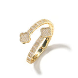 Copper inlaid zircon four-leaf clover bracelet high-end sense bracelet fashion.