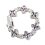 Four-Leaf Bracelet Fashionable Trendy Cool Handsome High-End 5A Zircon Colorful necklace .