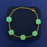 Cross-border New Japanese Style Small Fresh Square Crystal Gem Style Five Flower Bracelet Bracelet Simple Niche Original Design