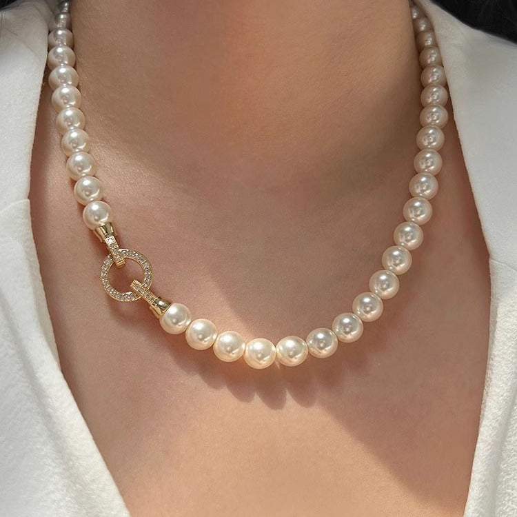 Imitation Pearl Crystal Pearl Necklace, Luxury jewellery.
