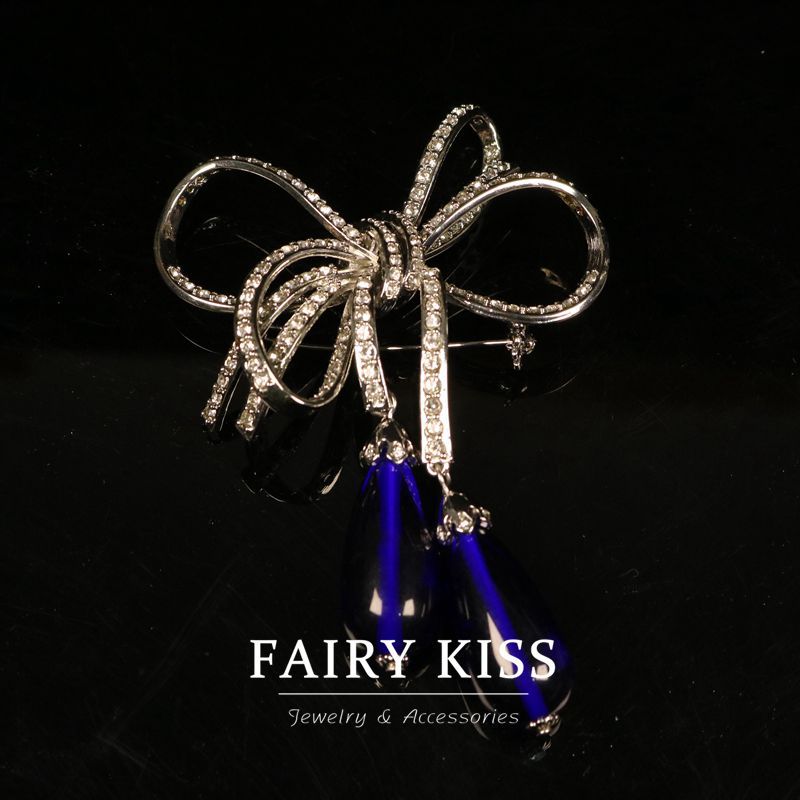luxury personalized bowknot dense Diamond full copper glass pearl necklace and earring jewellery set.